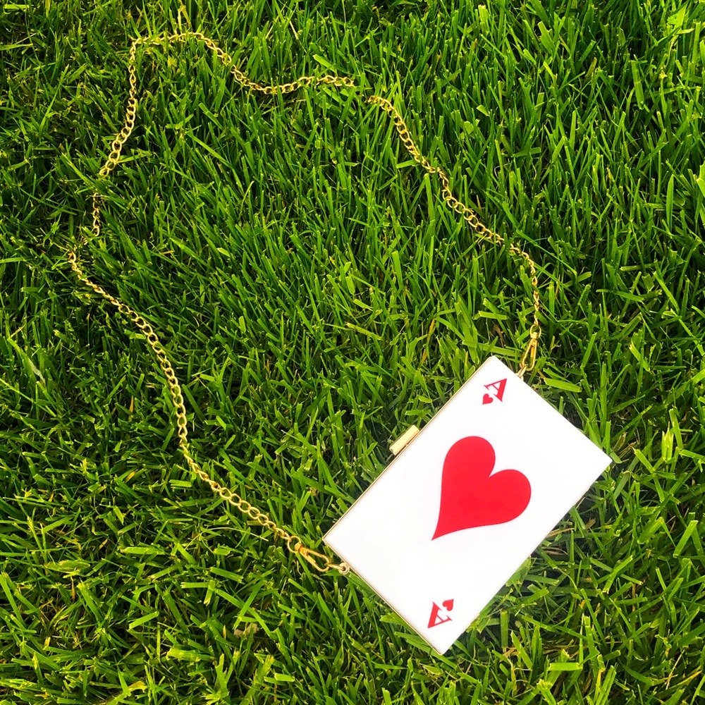 ♥️Ace of Hearts Playing Card Acrylic Box Purse♥️